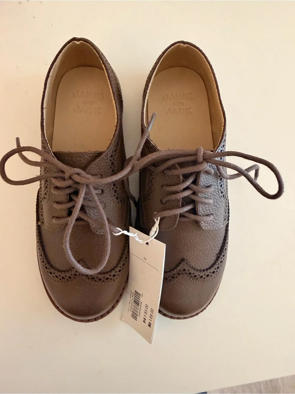 Janie and Jack Brown Wingtip Derby Shoes